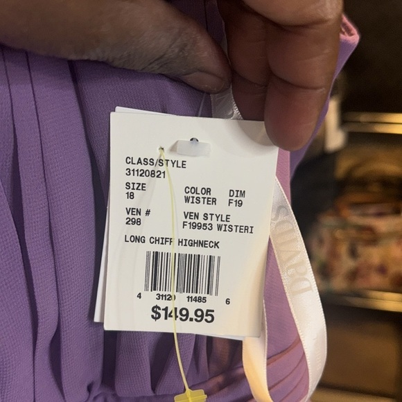 31. CELEBRATE DB STUDIO chiffon high-neck pleated bridesmaid dress NWT - Picture 5 of 5